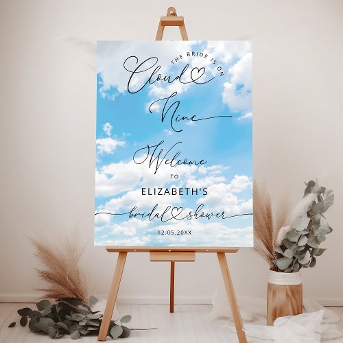 Cloud Nine Elegant Modern Bridal Shower Welcome Foam Board