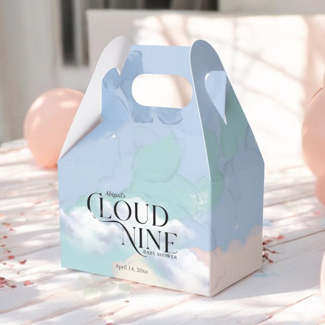 Cloud Nine Elegant Pastel Baby Shower Favor Boxes (Creator Uploaded)