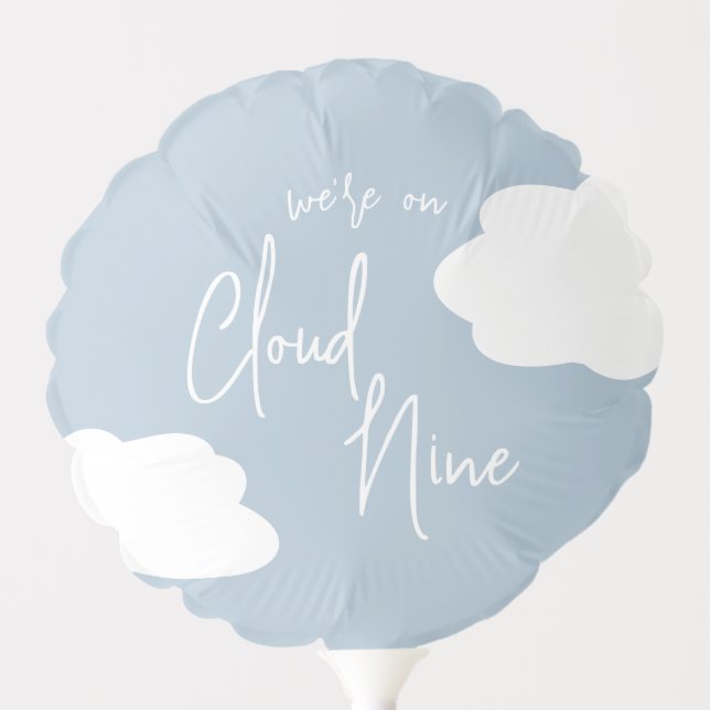 Cloud Nine Gender Neutral Baby Shower Balloon (Front)