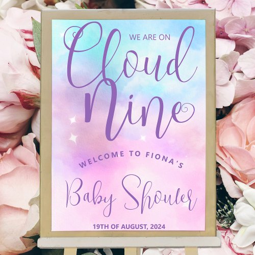 Cloud Nine Girl Baby Shower  Foam Board