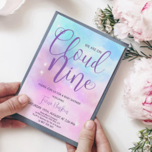 Cloud Nine Girl Baby Shower Invitation. Invitation