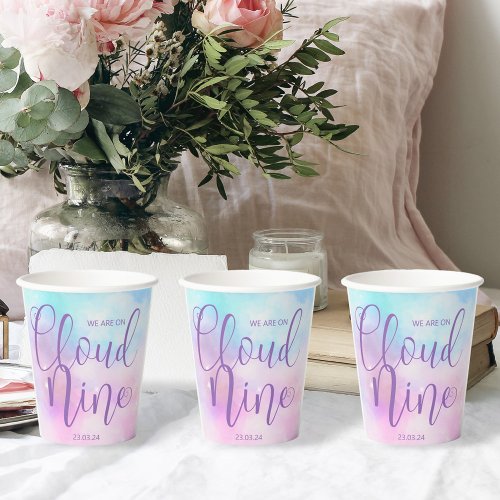 Cloud Nine Girl Baby Shower   Paper Cups