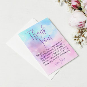Cloud Nine Girl Baby Shower Thank You Card