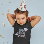 Cloud Nine Girl Birthday Party T-Shirt<br><div class="desc">Cute t shirt for your girl's 9th birthday party! Watercolor illustration of pink,  purple,  and blue sky with clouds and stars. The text says "on cloud nine."</div>
