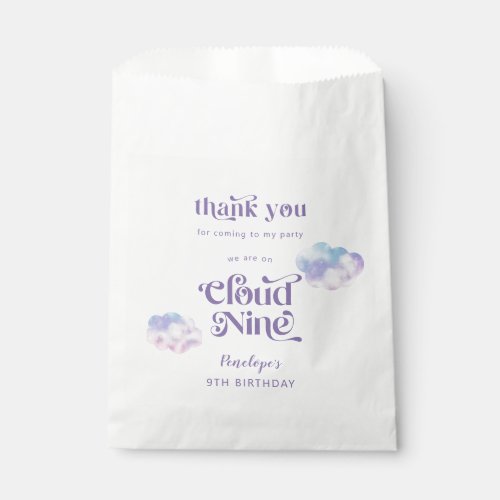 Cloud Nine Girls 9th Birthday Party Favor Bag