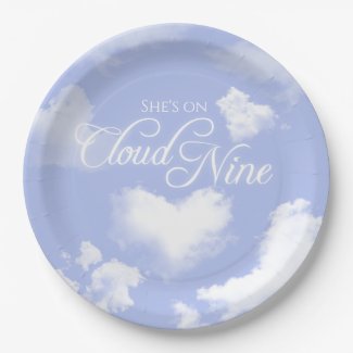Cloud Nine Heart Clouds Blue Sky Bridal Shower