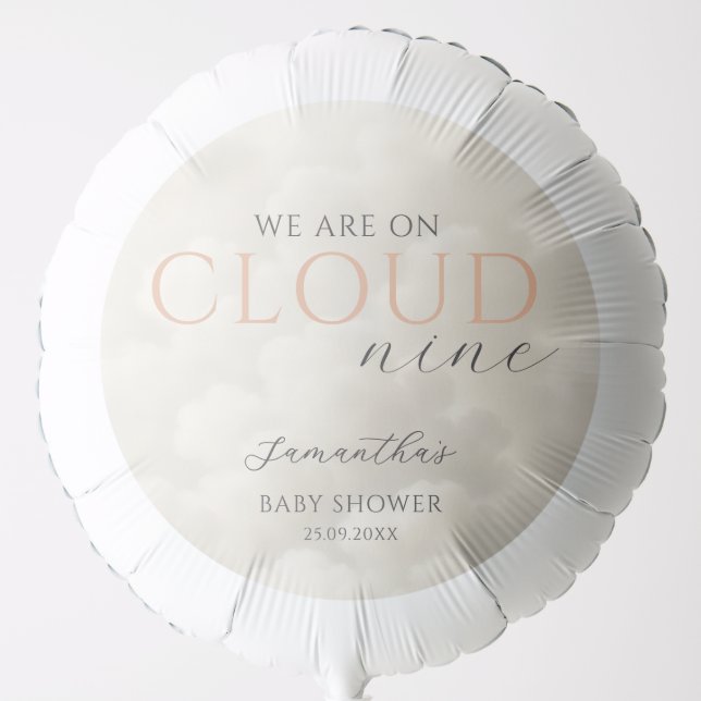Cloud Nine Modern Baby Shower Balloon (Front)