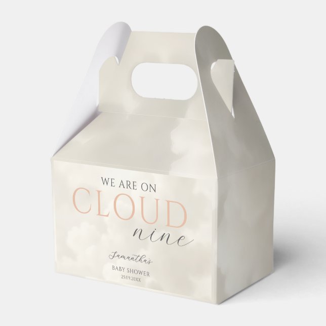 Cloud Nine Modern Baby Shower Favor Boxes (Front Side)