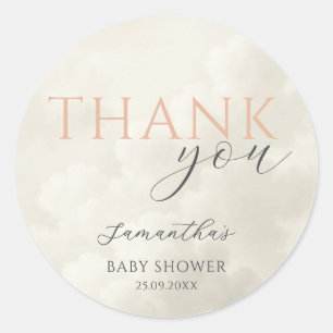Cloud Nine Modern Baby Shower Thank You Classic Round Sticker