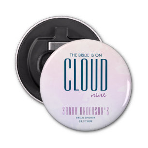 Cloud Nine Modern Pastel Blue Dreamy Bridal Shower Bottle Opener