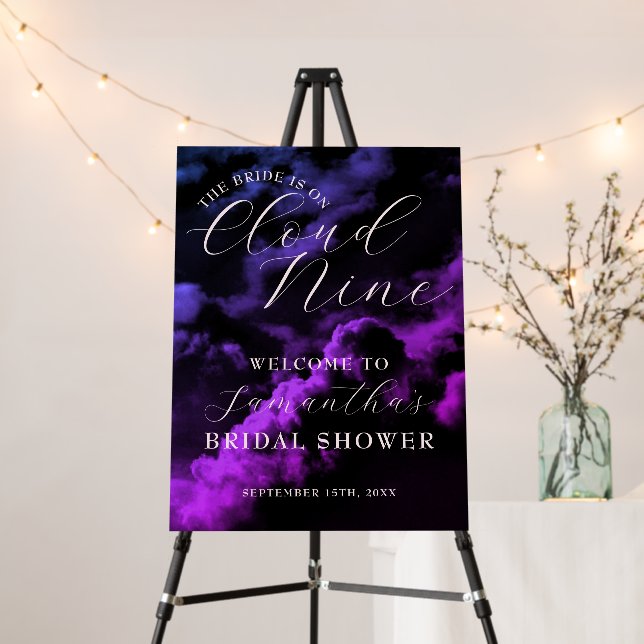 Cloud Nine Nebula Black Bridal Shower Foam Board (In Situ (Stand))