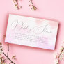 Cloud Nine Pastel Pink Display Bridal Shower  Enclosure Card