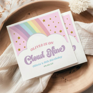 Cloud Nine Rainbow and Stars 9th Birthday Party Napkins