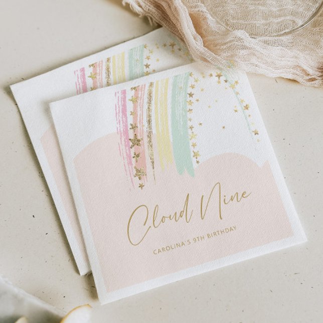 Cloud Nine Rainbow Birthday Napkins (Creator Uploaded)