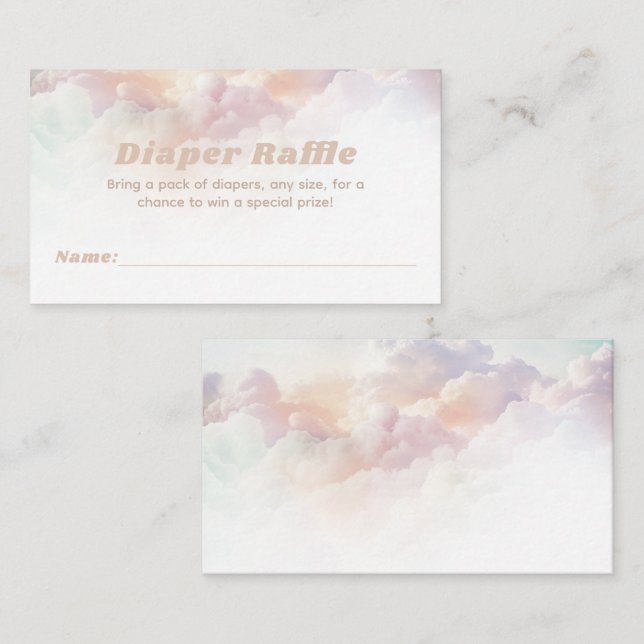 Cloud Nine Rainbow Cloud Baby Shower Books Enclosure Card (Front/Back)
