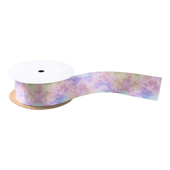 Cloud Nine Satin Ribbon – Pastel Watercolor Clouds (Spool)