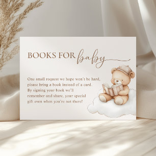 Cloud Nine Teddy Bear Baby Shower Books for Baby Enclosure Card