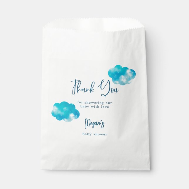 Cloud Nine Theme Boy Baby Shower Favor Bag (Front)