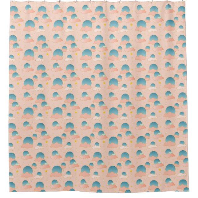 Cloud Nine Vibes Shower Curtain (Front)
