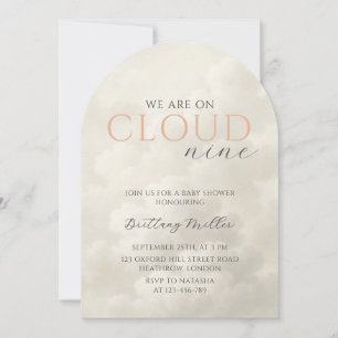 Cloud Nine White Clouds Arch Baby Shower Invitation