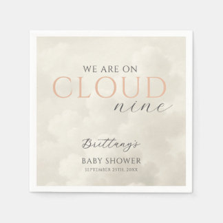 Cloud Nine White Clouds Baby Shower Napkins