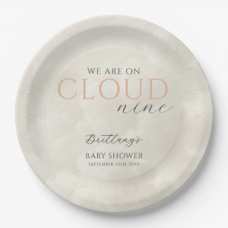 Cloud Nine White Clouds Baby Shower Paper Plates