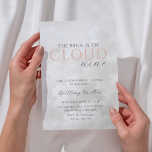 Cloud Nine White Clouds Bridal Shower Invitation