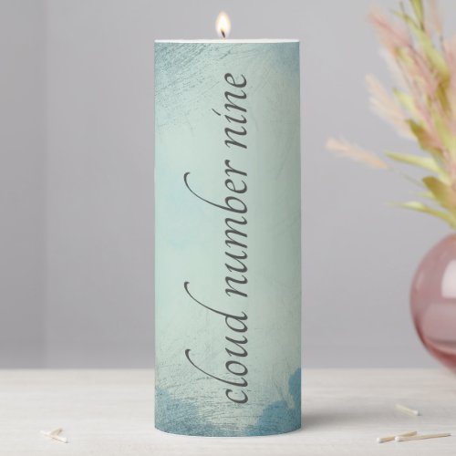 Cloud Number Nine Whimsical Vintage Style Pillar Candle