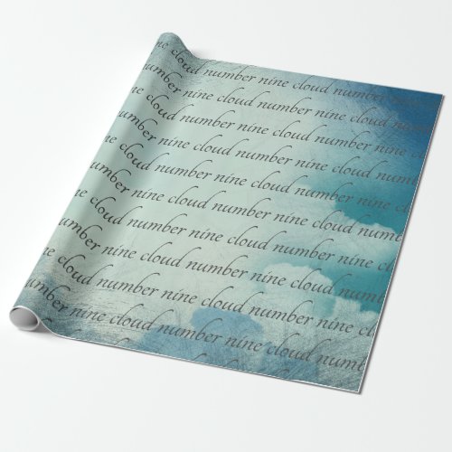 Cloud Number Nine Whimsical Vintage Style Wrapping Paper