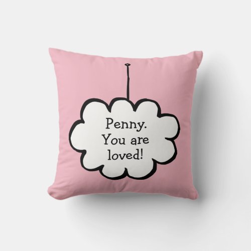 Cloud on a String Your Message Throw Pillow