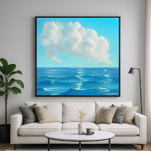 Cloud Over Water - Painterly Style Seascape Poster