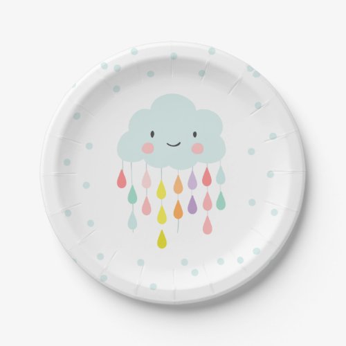 Cloud Paper Plates Baby shower Sprinkle neutral