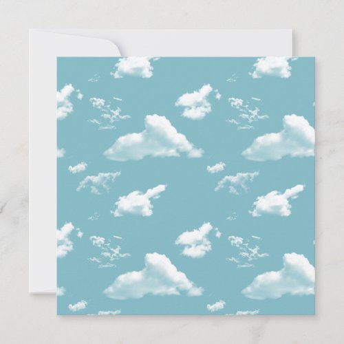 cloud pattern against a sky blue sky thank you card