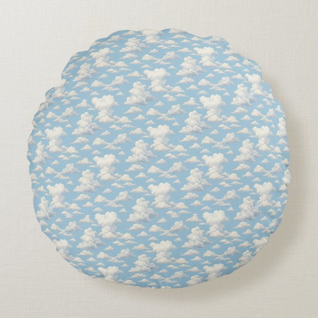 Cloud Pattern  Round Pillow (Front)