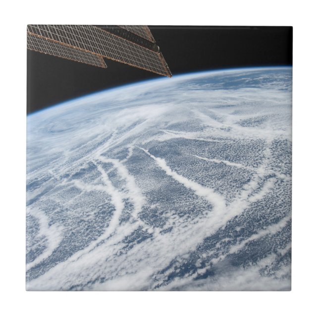 Cloud Patterns South Of The Aleutian Islands. Ceramic Tile (Front)