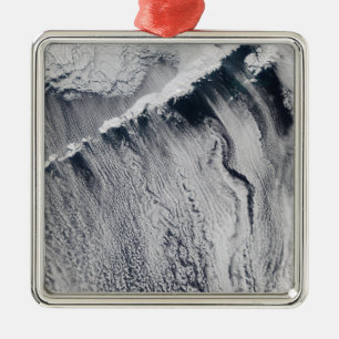 Cloud patterns visible over the Aleutian Island Metal Ornament