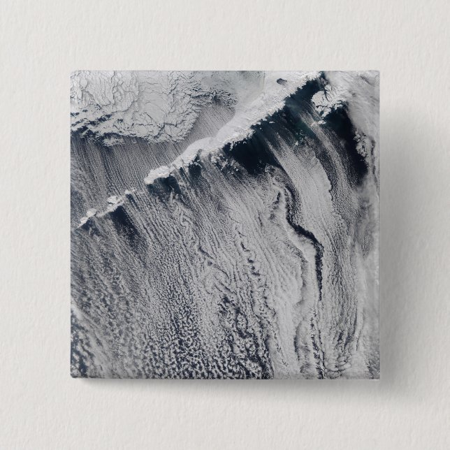 Cloud patterns visible over the Aleutian Island Pinback Button (Front)