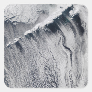 Cloud patterns visible over the Aleutian Island Square Sticker