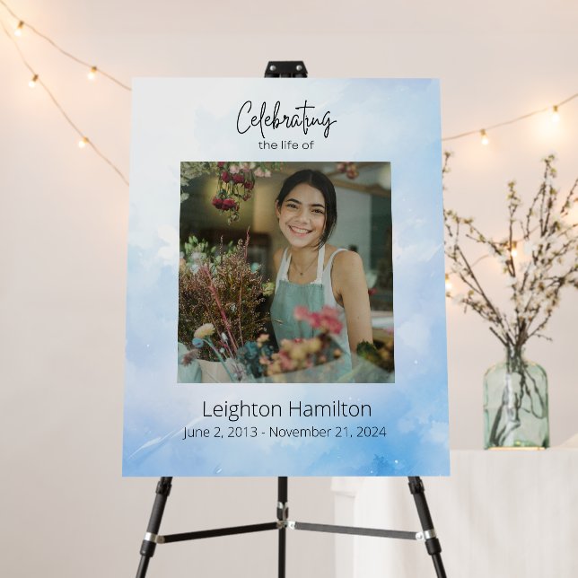 Cloud Photo Funeral Sign (In Situ (Stand))
