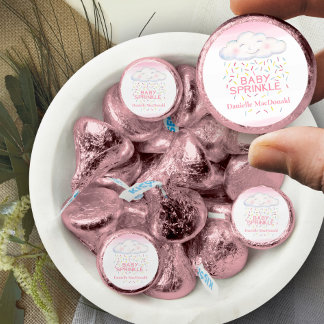 Cloud pink sky baby sprinkle hand watercolor  hershey®'s kisses®