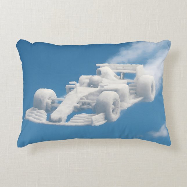 Cloud racer surreal F1 sky art accent cushion (Front)