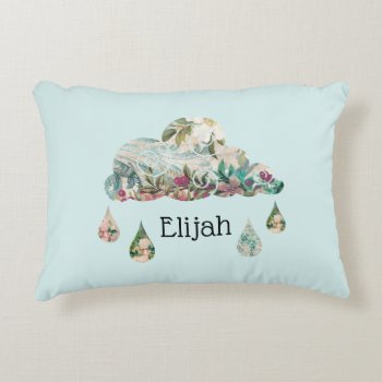 Cloud Rain Drops Baby Boy Collage Accent Pillow by BabyDelights at Zazzle
