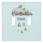 Cloud Rain Drops Baby Boy Collage  Light Switch Cover at Zazzle