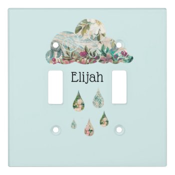 Cloud Rain Drops Baby Boy Collage  Light Switch Cover by BabyDelights at Zazzle