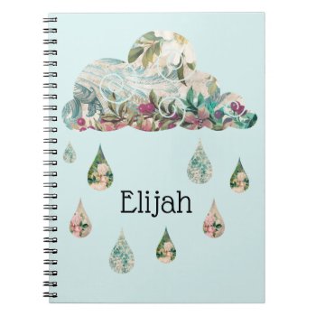 Cloud Rain Drops Baby Boy Collage Notebook by BabyDelights at Zazzle