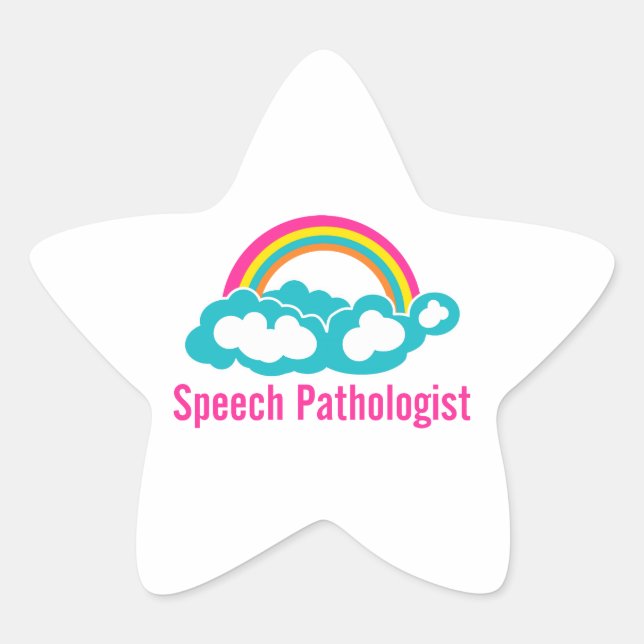 Cloud Rainbow Speech Pathologist Star Sticker (Front)
