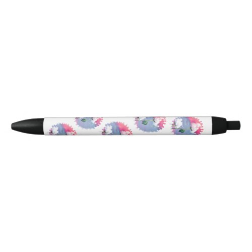  cloud rose black ink pen