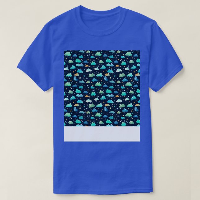 Cloud Seamless Pattern Sky Cloudscape Floating Day T-Shirt (Design Front)