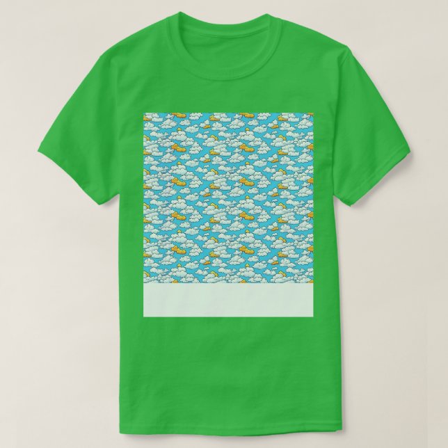 Cloud Seamless Pattern Sky Cloudscape Floating Day T-Shirt (Design Front)