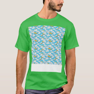 Cloud Seamless Pattern Sky Cloudscape Floating Day T-Shirt